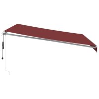 vidaXL Markis automatiskt infällbar med LED vinröd 400x300 cm - Bild 5