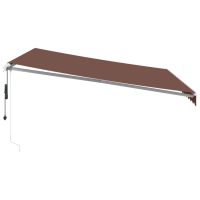 vidaXL Markis automatiskt infällbar med LED brun 400x300 cm - Bild 5