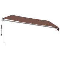 vidaXL Markis automatiskt infällbar med LED brun 500x350 cm - Bild 5