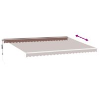 vidaXL Markis automatiskt infällbar med LED brun 500x350 cm - Bild 6