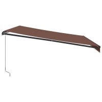 vidaXL Markis manuellt infällbar med LEDs 450x300 cm brun - Bild 5