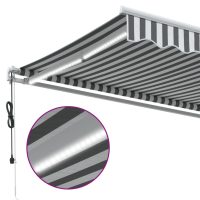 vidaXL Markis automatiskt infällbar med LEDs antracit&vit 500x350 cm - Bild 9