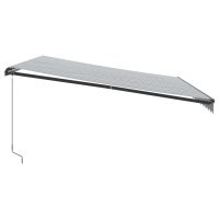 vidaXL Markis manuellt infällbar med LEDs antracit och vit 450x300 cm - Bild 5