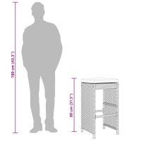 vidaXL Barstolar för utomhusbruk med dynor 2 st svart konstrotting - Bild 9