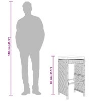 vidaXL Barstolar för utomhusbruk med dynor 2 st grå konstrotting - Bild 9