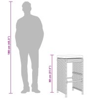 vidaXL Barstolar för utomhusbruk med dynor 4 st svart konstrotting - Bild 9