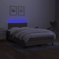 vidaXL Ramsäng med madrass & LED taupe 120x190 cm tyg - Bild 4