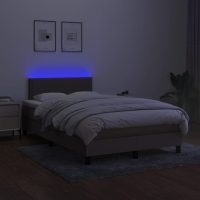 vidaXL Ramsäng med madrass & LED taupe 120x190 cm tyg - Bild 4