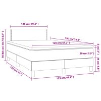 vidaXL Ramsäng med madrass & LED ljusgrå 120x190 cm tyg - Bild 11