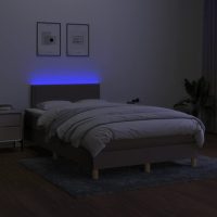 vidaXL Ramsäng med madrass & LED taupe 120x190 cm tyg - Bild 4