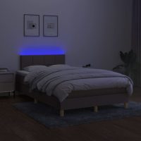 vidaXL Ramsäng med madrass & LED taupe 120x190 cm tyg - Bild 5