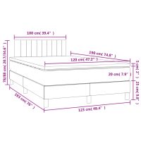 vidaXL Ramsäng med madrass & LED ljusgrå 120x190 cm tyg - Bild 11