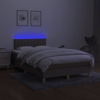 vidaXL Ramsäng med madrass & LED taupe 120x190 cm tyg - Bild 5