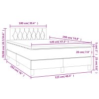 vidaXL Ramsäng med madrass & LED ljusgrå 120x190 cm tyg - Bild 11