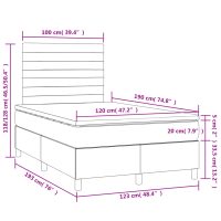 vidaXL Ramsäng med madrass & LED ljusgrå 120x190 cm tyg - Bild 11