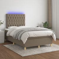 vidaXL Ramsäng med madrass & LED taupe 120x190 cm tyg - Bild 5