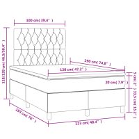 vidaXL Ramsäng med madrass & LED rosa 120x190 cm sammet - Bild 11