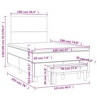 vidaXL Ramsäng med madrass blå 120x190 cm tyg - Bild 9