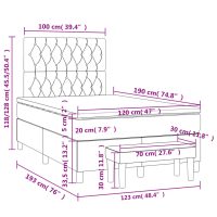 vidaXL Ramsäng med madrass blå 120x190 cm tyg - Bild 10