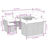 vidaXL Soffgrupp för trädgården med dynor 9 delar beige konstrotting - Bild 3