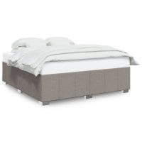 vidaXL Sängram utan madrass taupe 200x200 cm tyg - Bild 2