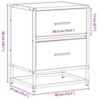 vidaXL Sängbord svart 40x31x50 cm konstruerat trä - Bild 11