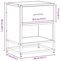 vidaXL Sängbord 2 st sonoma-ek 40x31x50 cm konstruerat trä - Bild 12