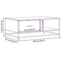 vidaXL Soffbord brun ek 90x57x35 cm konstruerat trä och metall - Bild 12