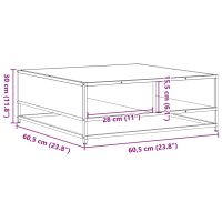 vidaXL Soffbord brun ek 60,5x60,5x30 cm konstruerat trä och metall - Bild 10