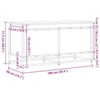 vidaXL Förvaringslåda lock rökfärgad ek 100x40x51,5 cm konstruerat trä - Bild 10