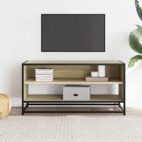 vidaXL Tv-bänk sonoma-ek 91x40x46 cm konstruerat trä och metall - Bild 3