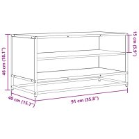 vidaXL Tv-bänk sonoma-ek 91x40x46 cm konstruerat trä och metall - Bild 9