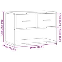 vidaXL Tv-bänk svart 60x31x39,5 cm konstruerat trä och metall - Bild 11