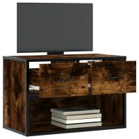 vidaXL Tv-bänk rökfärgad ek 60x31x39,5 cm trä och metall - Bild 3