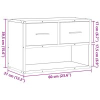 vidaXL Tv-bänk grå sonoma 60x31x39,5 cm konstruerat trä och metall - Bild 11