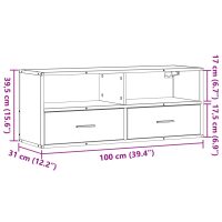 vidaXL Tv-bänk sonoma-ek 100x31x39,5 cm konstruerat trä och metall - Bild 11