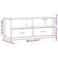 vidaXL Tv-bänk grå sonoma 100x31x39,5 cm konstruerat trä och metall - Bild 11