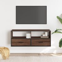 vidaXL Tv-bänk brun ek 100x31x39,5 cm konstruerat trä och metall - Bild 3