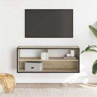 vidaXL Tv-bänk sonoma-ek 100x31x39,5 cm konstruerat trä och metall - Bild 3