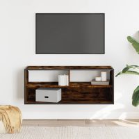 vidaXL Tv-bänk rökfärgad ek 100x31x39,5 cm konstruerat trä och metall - Bild 3