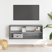 vidaXL Tv-bänk grå sonoma 100x31x39,5 cm konstruerat trä och metall - Bild 3