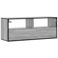 vidaXL Tv-bänk grå sonoma 100x31x39,5 cm konstruerat trä och metall - Bild 6