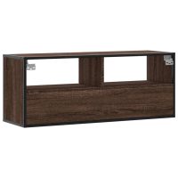 vidaXL Tv-bänk brun ek 100x31x39,5 cm konstruerat trä och metall - Bild 6