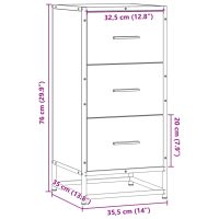 vidaXL Skåp sonoma-ek 35,5x35x76 cm konstruerat trä och metall - Bild 10