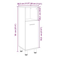 vidaXL Badrumsskåp sonoma-ek 30,5x30x95 cm konstruerat trä - Bild 10