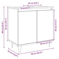 vidaXL Badrumsskåp sonoma-ek 58x33x60 cm konstruerat trä - Bild 9