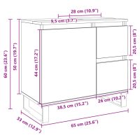 vidaXL Badrumsskåp sonoma-ek 65x33x60 cm konstruerat trä - Bild 9