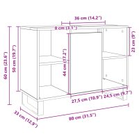 vidaXL Badrumsskåp sonoma-ek 80x33x60 cm konstruerat trä - Bild 10