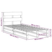 vidaXL Sängram utan madrass vaxbrun 100x200 cm massiv furu - Bild 12