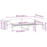 vidaXL Sängram utan madrass vaxbrun 80x200 cm massiv furu - Bild 10